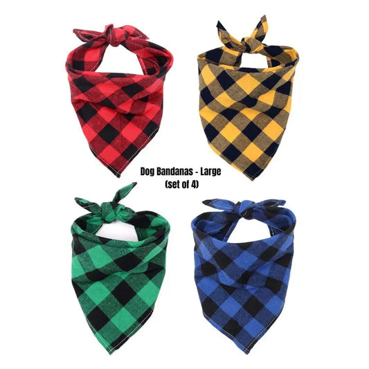 Large (Set of 4) Dog Bandanas