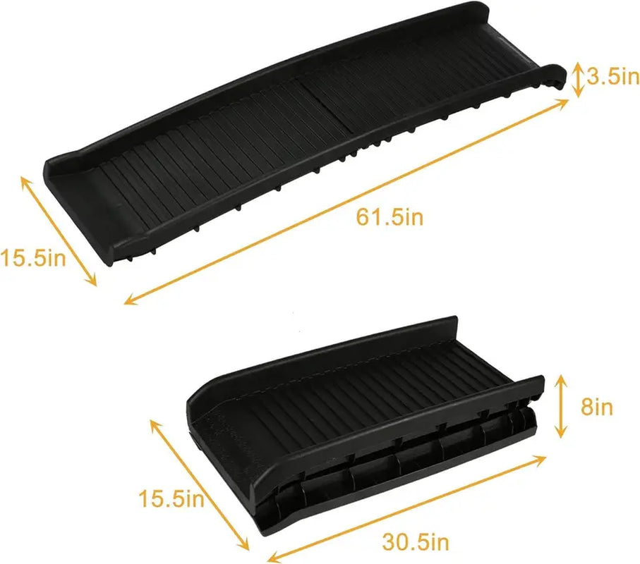 5Ft Folding Dog Ramp Portable Anti-Slip Pet Ramp with Wide Steps Raised Side, Black