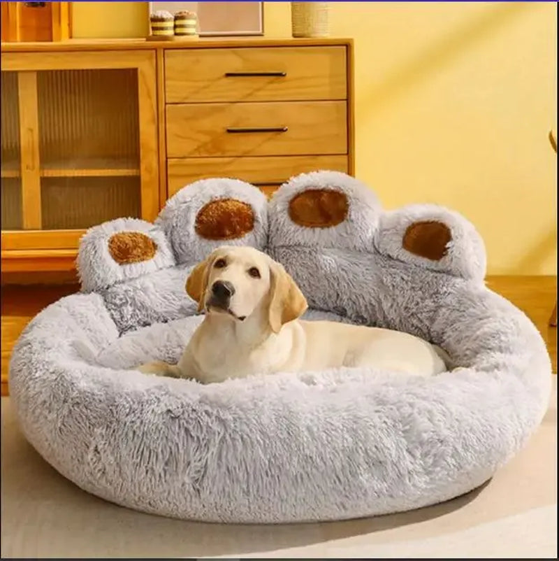 Cozy and Comfy Pet Dog Bed - All Seasons Paw Shape Warm Dog Bed Cushion for Your Furry Friend!